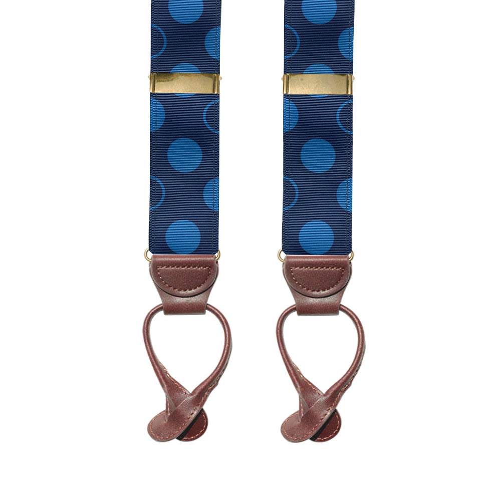 Dots On Blue Grosgrain Ribbon Brace