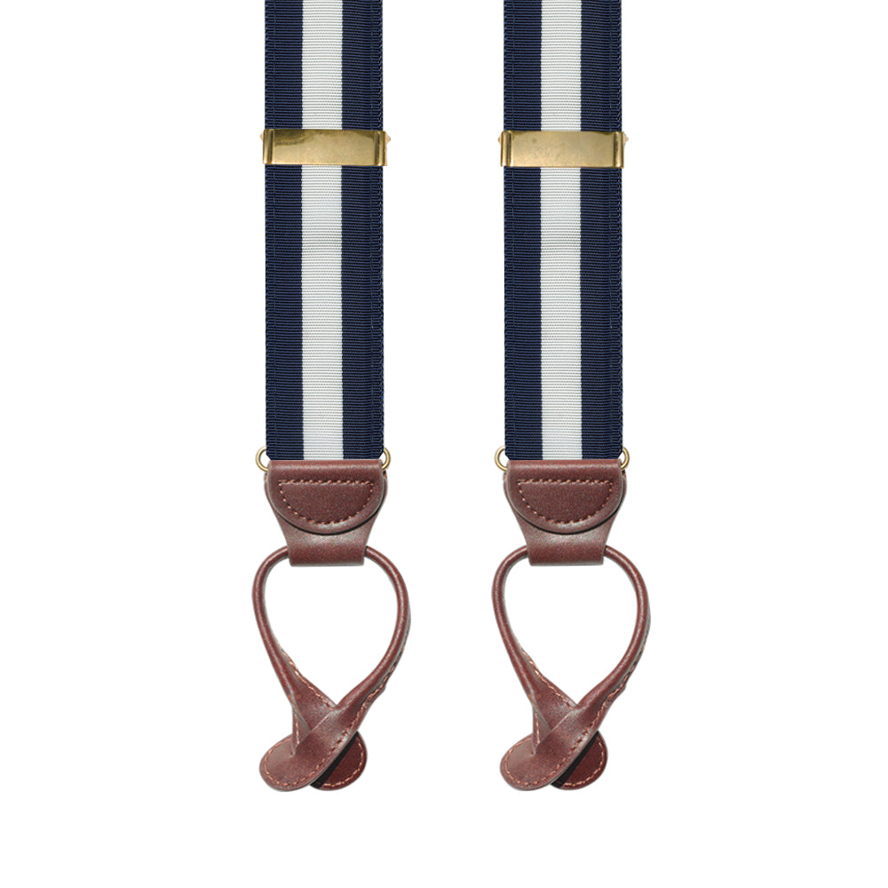 White &amp; Navy Grosgrain Ribbon Brace