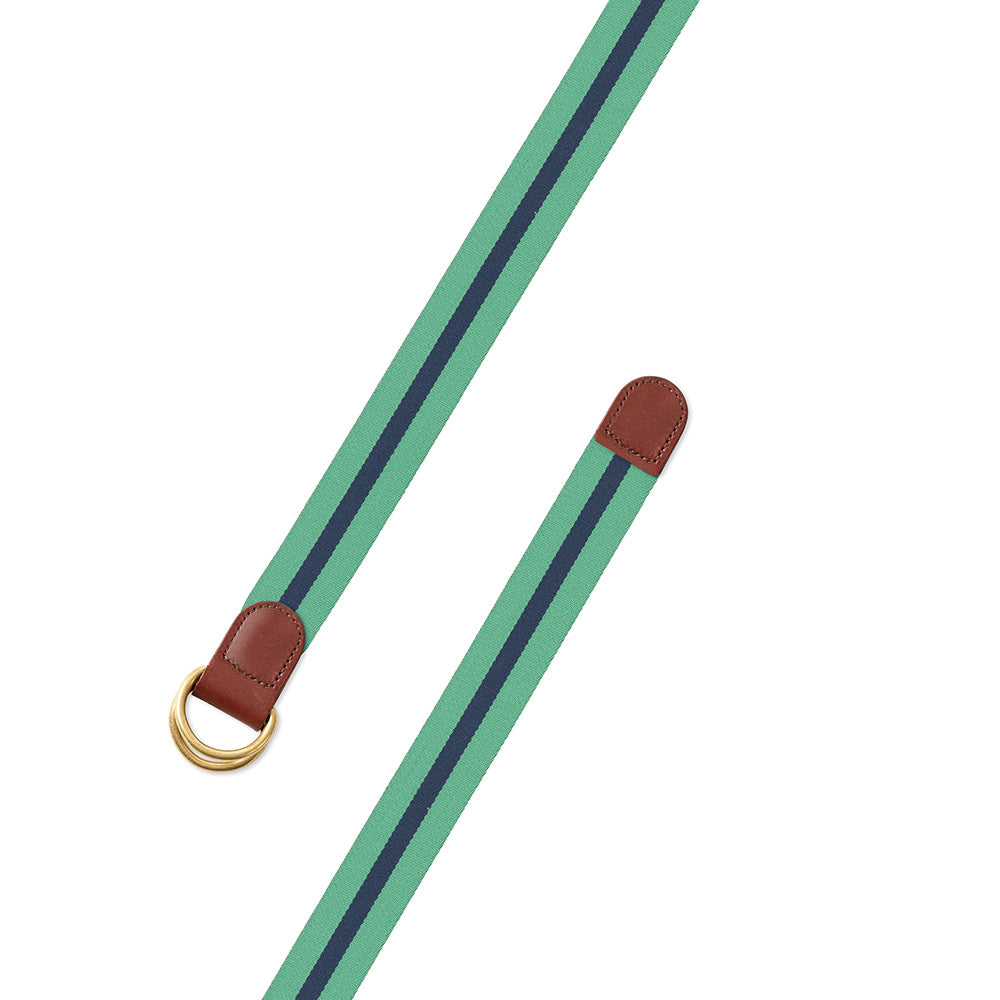 Mint Green &amp; Navy Belgian Surcingle D-Ring Belt