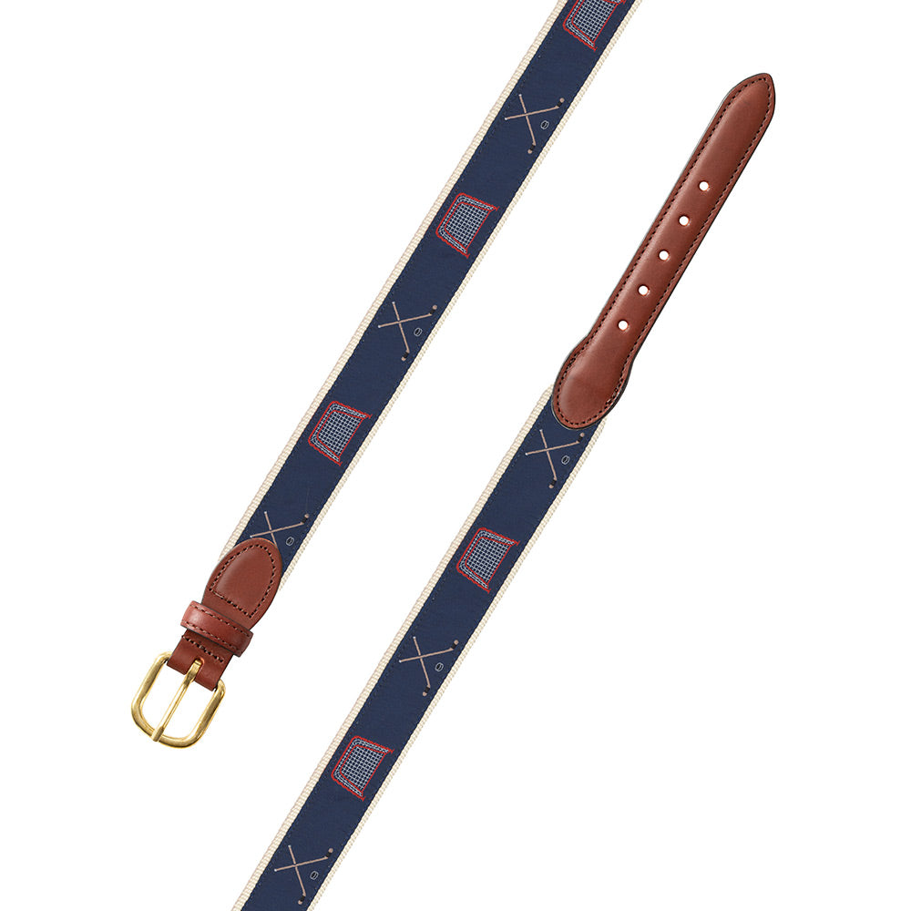 Navy Hockey Motif Children&#39;s Belt