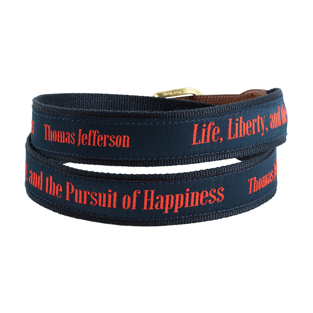 Life, Liberty and the Pursuit of Happiness Bespoken Motif Children&#39;s Belt