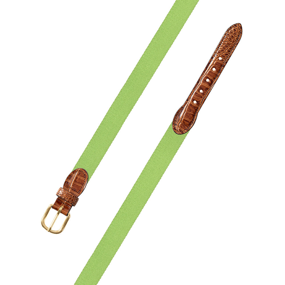 Spring Green Surcingle Leather Tab Belt