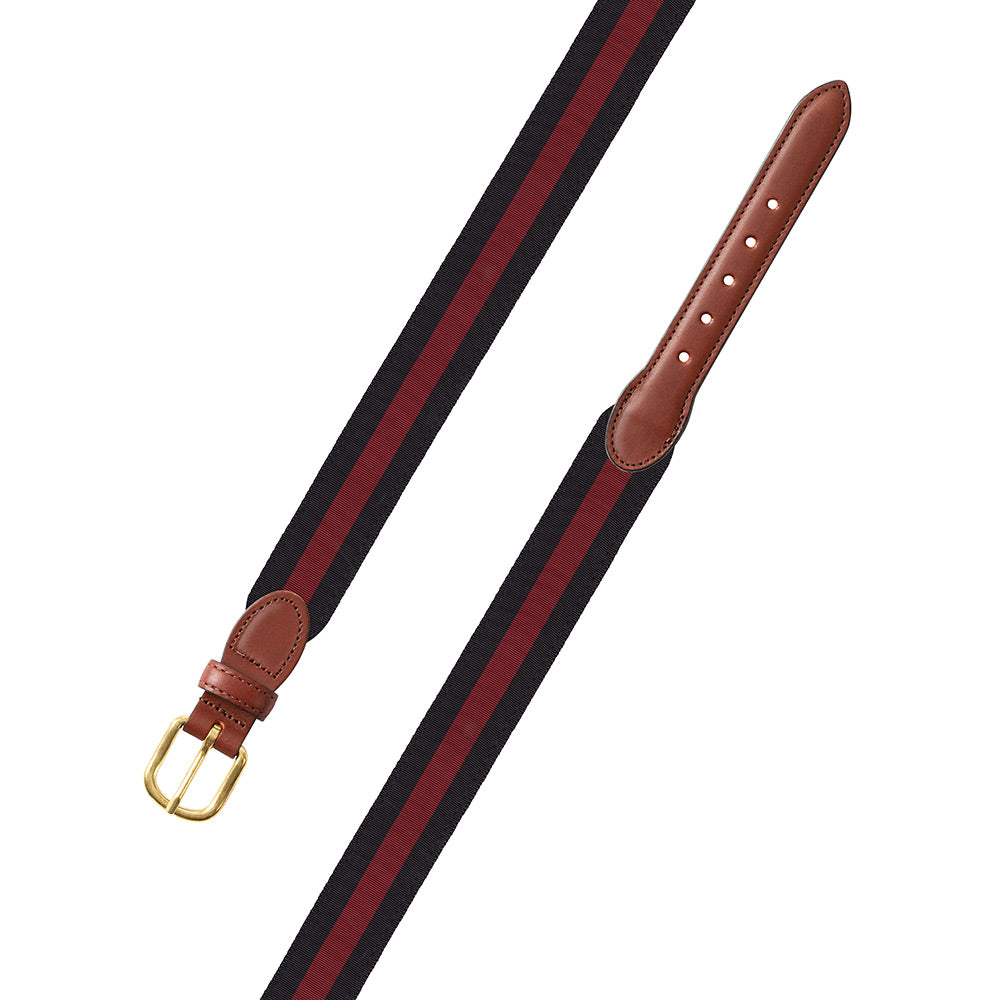 Black &amp; Maroon Grosgrain Ribbon Children&#39;s Belt