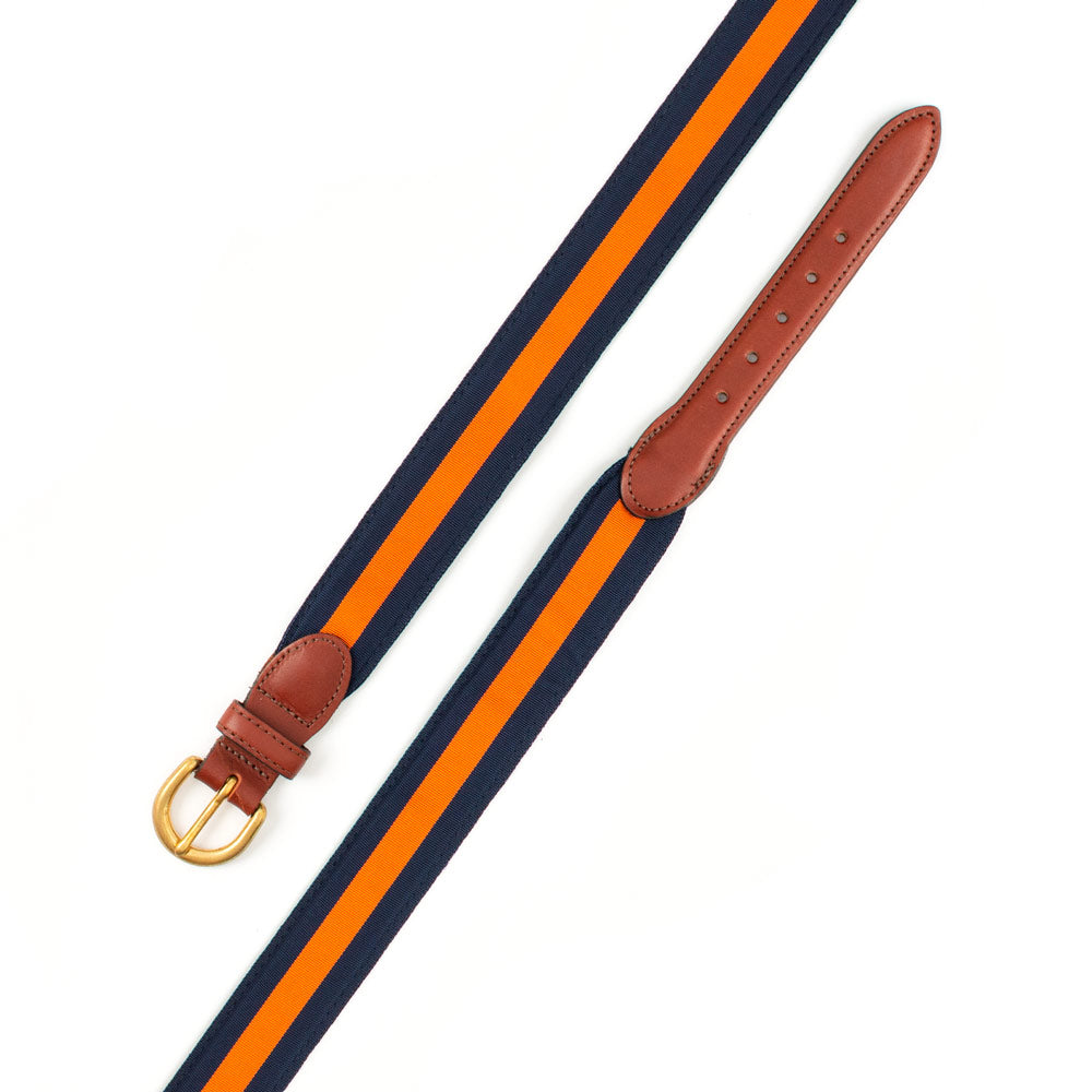 Navy &amp; Orange Grosgrain Ribbon Children&#39;s Belt