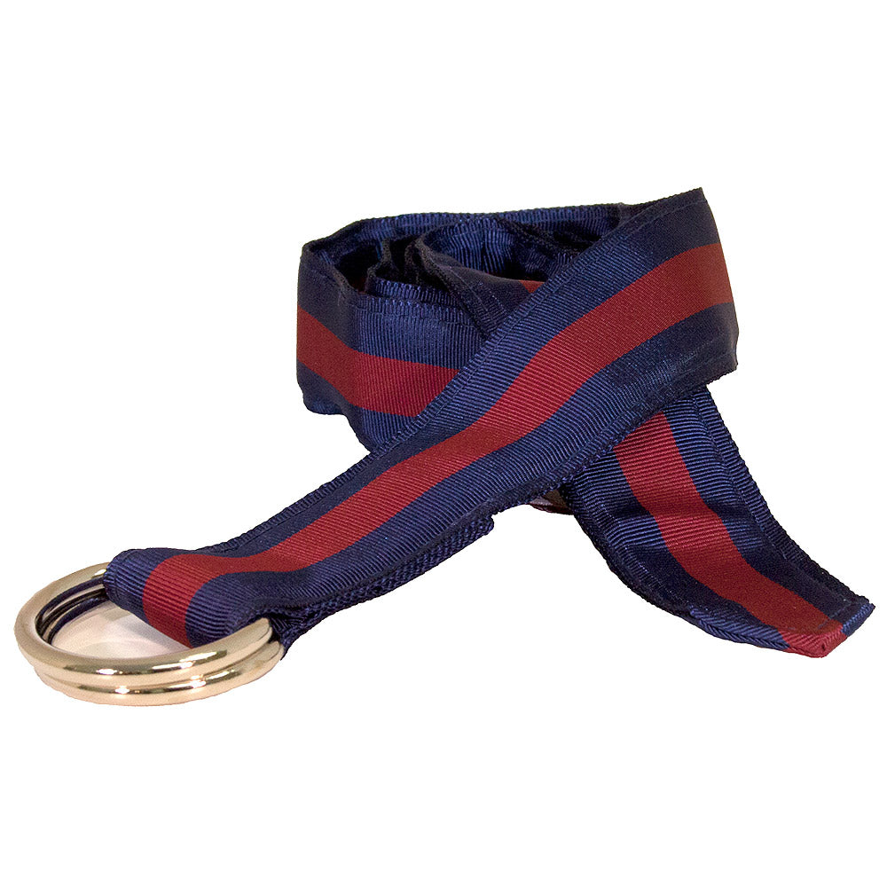 Red, White & Blue Grosgrain Ribbon D-Ring Belt - Barrons-Hunter