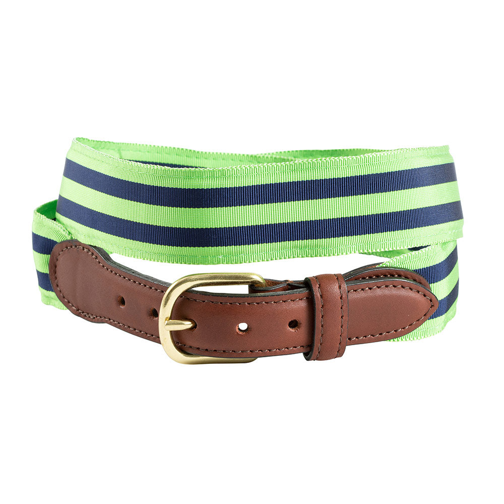 Lime Green &amp; Navy Grosgrain Ribbon Children&#39;s Belt